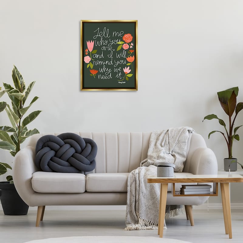 Stupell Inspiring Quote with Florals Framed Floater Canvas Wall Art Design By Mandy Ford Art + Illustration