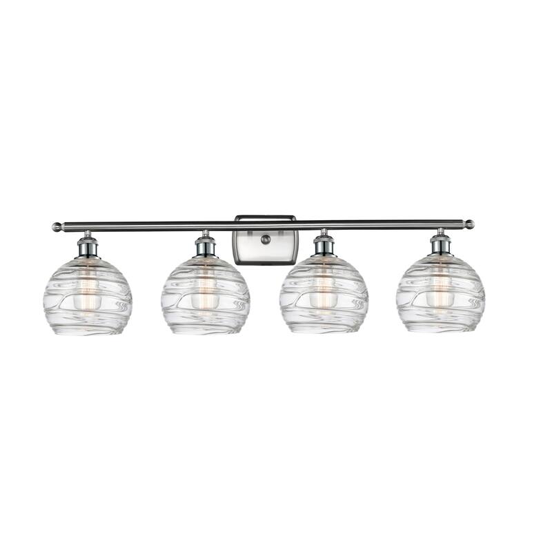 Innovations Lighting Deco Swirl 4 Light 36" Wide Bathroom Vanity Light - Brushed Satin Nickel / Clear