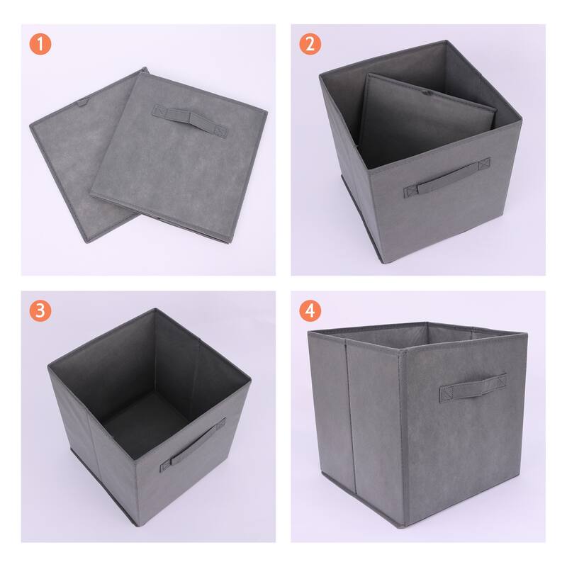 Fabric Storage Cube with Handle, Storage Bin for Shelves Closet, Collapsible Storage Basket for Organizing Clothes Books