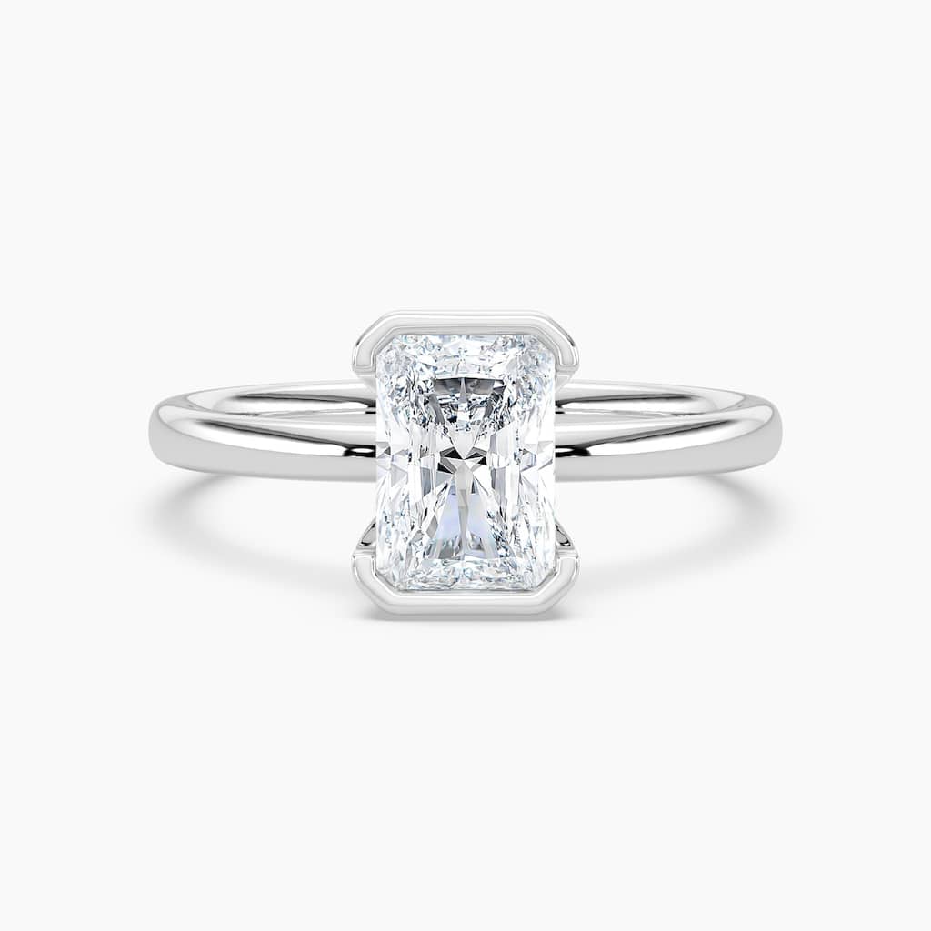 Auriya 14K Gold Lab Grown Diamond Radiant Cut Half Bezel Solitaire Engagement Ring 1.00 - 5.00ct. tw. (F-G, VS)