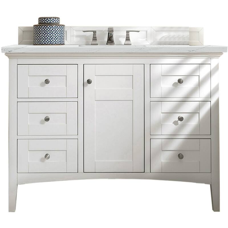 James Martin Vanities 527-V48-3ENC Palisades 48" Free Standing Single - Bright White - Painted