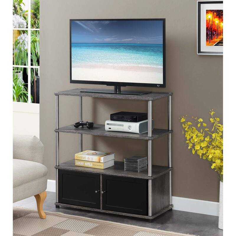 Convenience Concepts Designs2Go Highboy 40 inch TV Stand with Storage Cabinets and Shelves