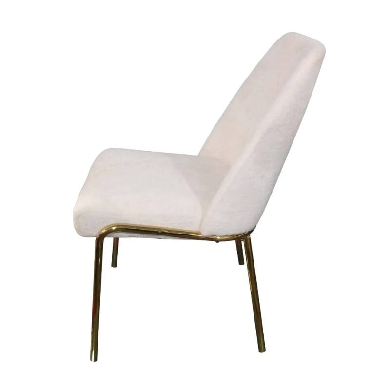 Lumen Modern Upholstered Kitchen Dining Chair with Gold Steel Legs Ergonomic Accent Chair