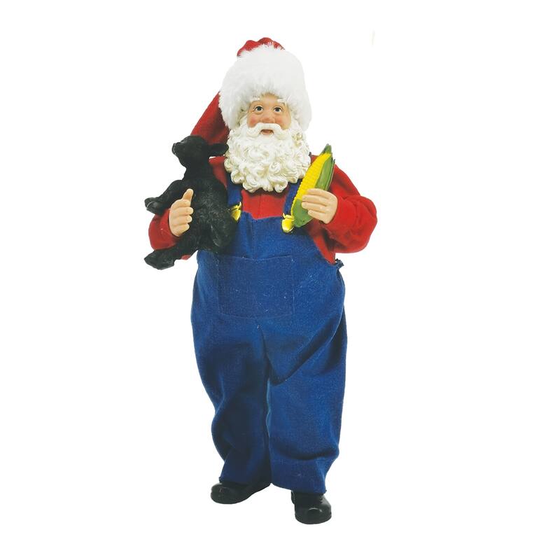 10" Farmer and the Calf Santa - Blue