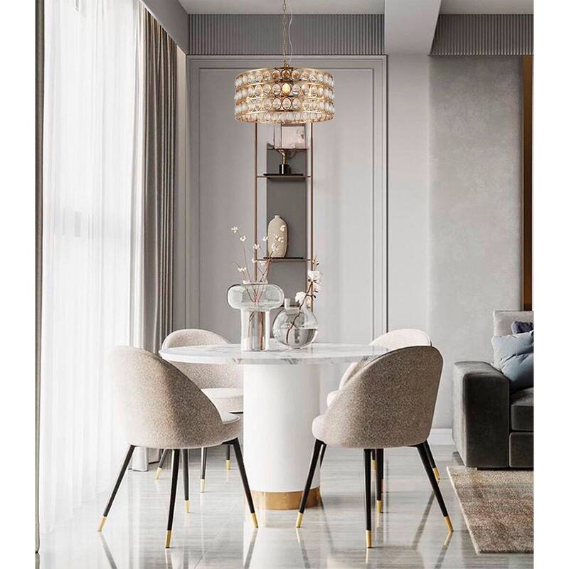 6-Light Gold Chandelier With Clear Glass Balls