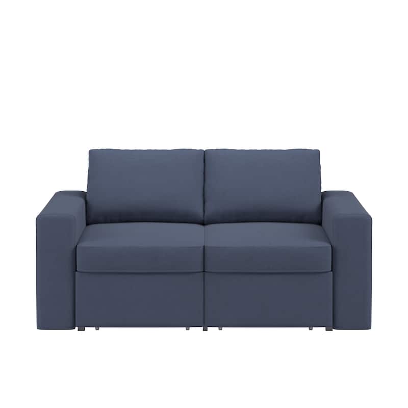 Soma Upholstered Loveseat with 2 Hidden Metal Wire Storage Drawers by iNSPIRE Q Modern