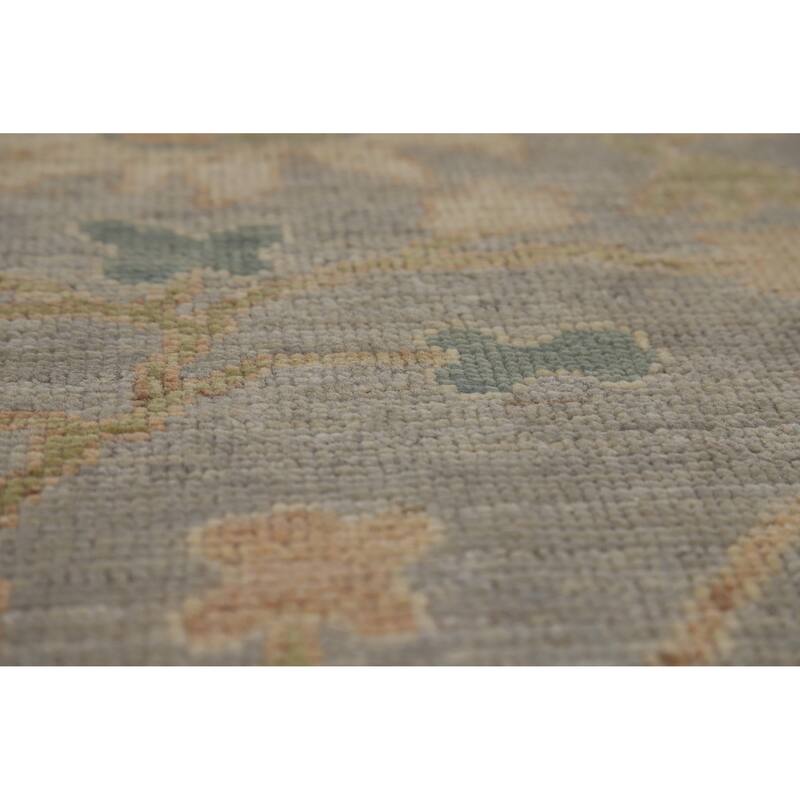 Hand Knotted Oriental 100% Wool Carpet Transitional All-Over Greys & Charcoal Oushak Area Rug - 10' 0'' X 8' 1''