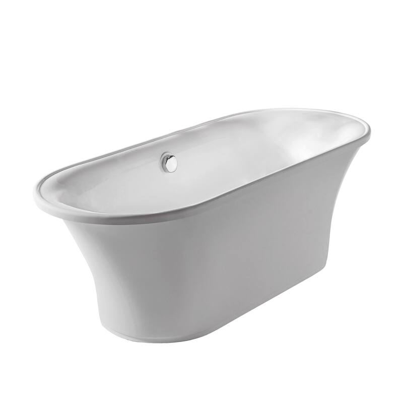 Whitehaus Bathhaus Acrylic Soaking Tub with Center Drain, Drain - White