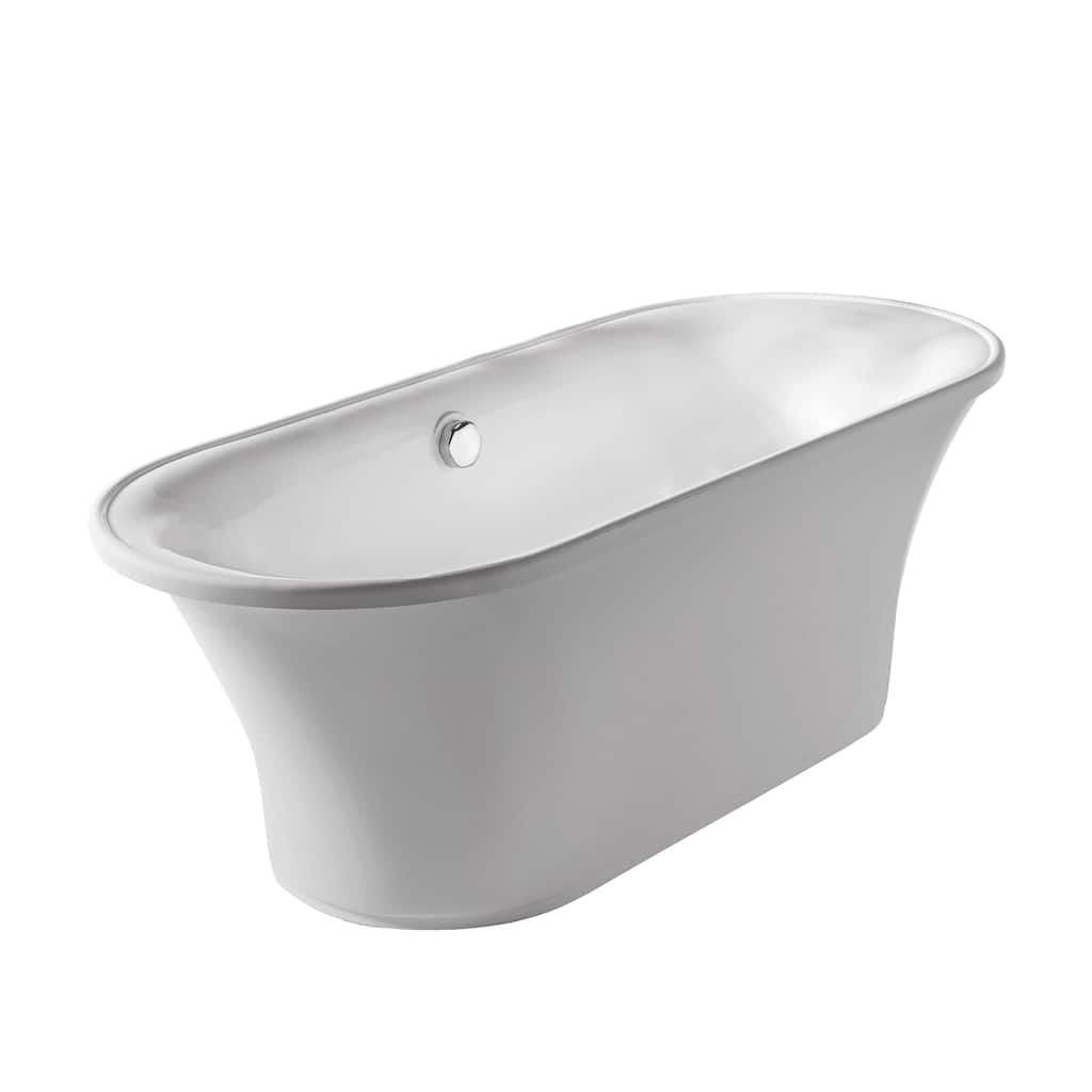 Whitehaus Bathhaus Acrylic Soaking Tub with Center Drain, Drain