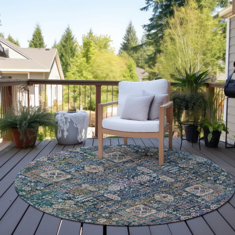 Machine Washable Indoor/ Outdoor Chantille Traditional Vintage Rug