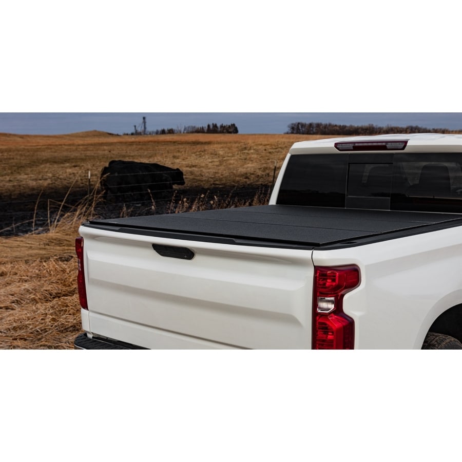 Lomax Hard Tri-Fold Tonneau Cover, Fits 2014-2019 Chevy/GMC Full Size 1500 6′ 6″ Box & 19 LD/Limited (2019 – Chevrolet)