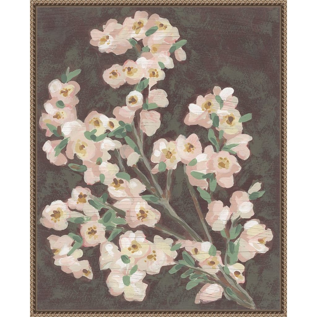 Branch on Burgundy No. 2 by June Erica Vess Framed Canvas Wall Art Print