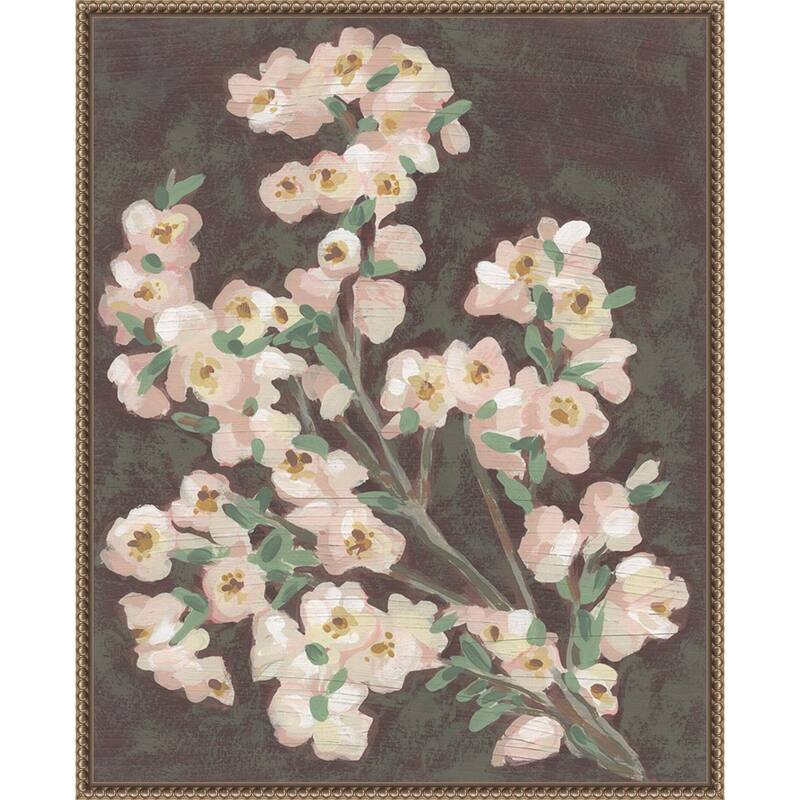 Branch on Burgundy No. 2 by June Erica Vess Framed Canvas Wall Art Print