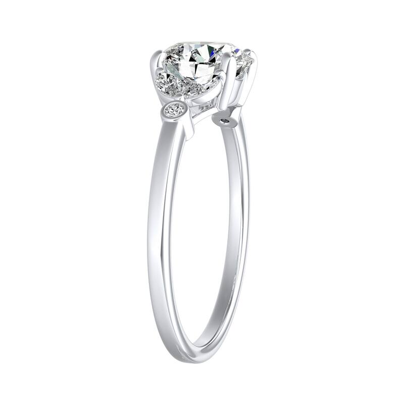 Auriya 14k Gold 1 1/2ctw Vintage Floral Moissanite and Diamond Engagement Ring 1/4ctw