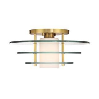 Newell 1-Light Ceiling Light in Warm Brass
