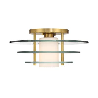 Newell 1-Light Ceiling Light in Warm Brass