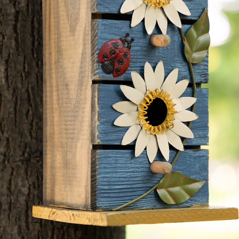Glitzhome Hanging Distressed Solid Wood Birdhouse
