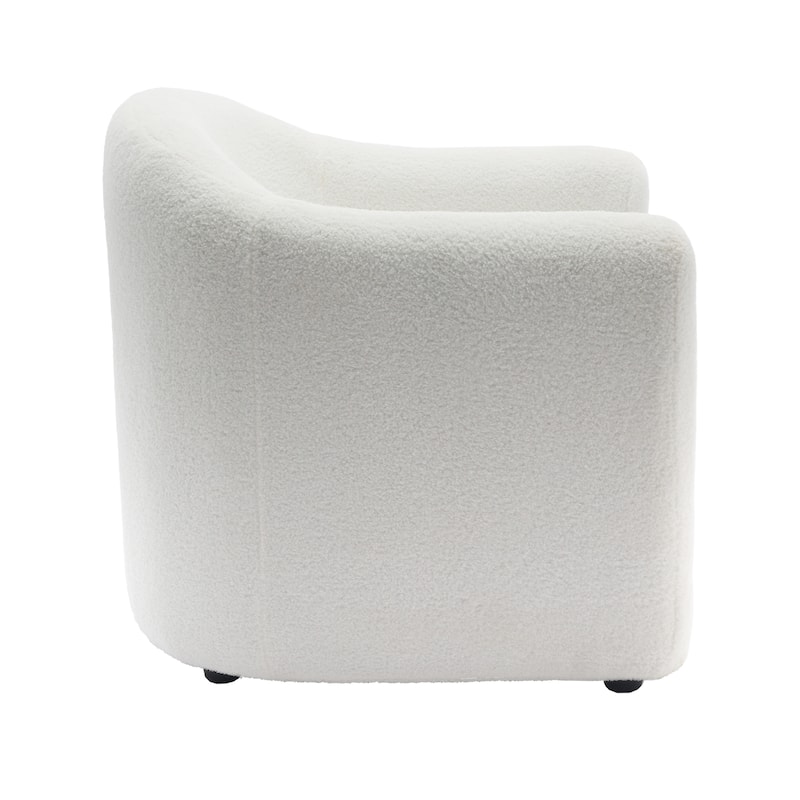 32.3" Wide Upholstered Barrel Boucle Velvet Accent Chair