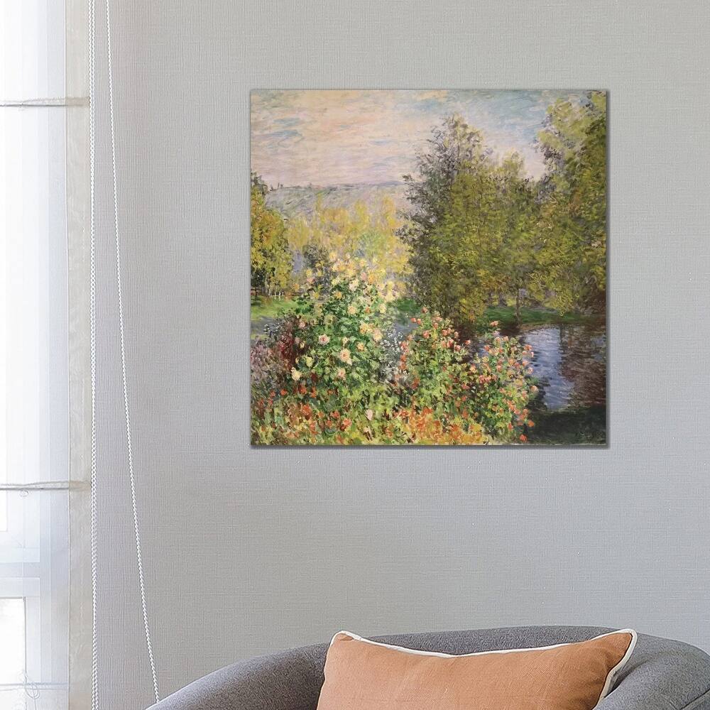 iCanvas "A Corner of the Garden at Montgeron, 1876-7 " by Claude Monet Canvas Print