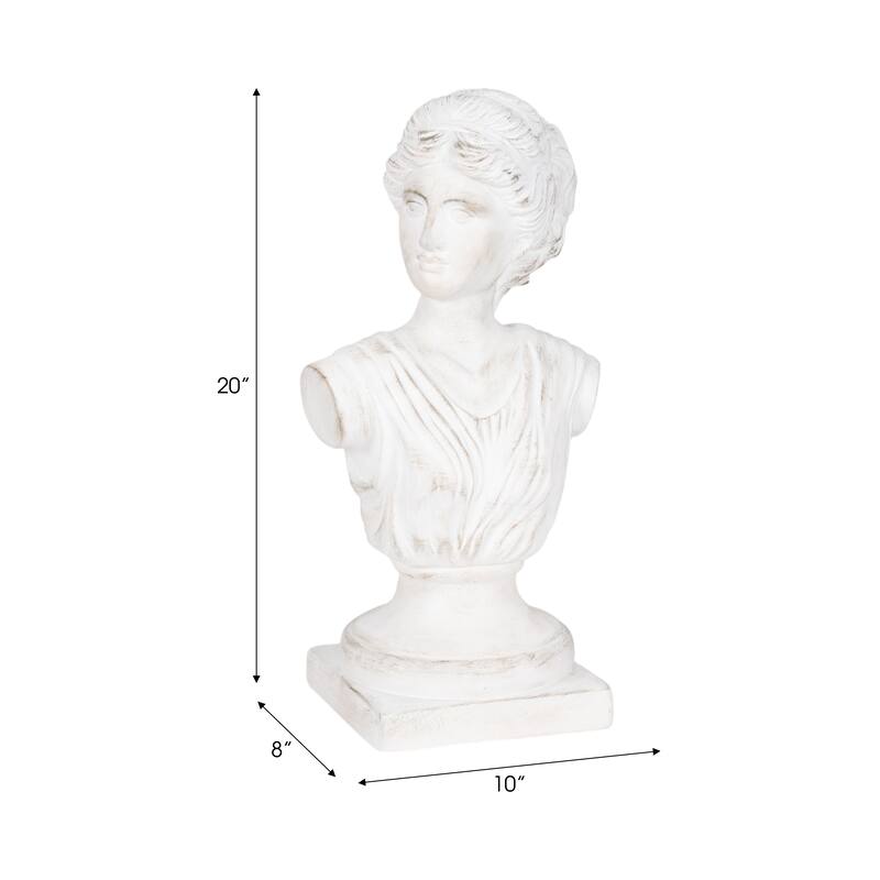 Sagebrook Home Grecian Bust Distressed Resin Novelty Sculpture