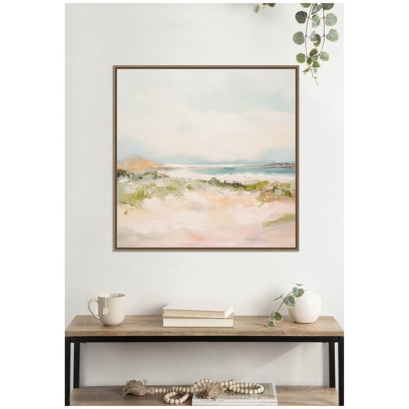 Kate and Laurel Tranquil Landscape III Square by Amy Lighthall Framed Canvas Wall Art Print