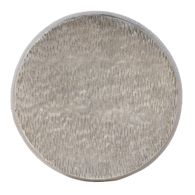 Sahara 12 in. W Round Stainless Steel End Table