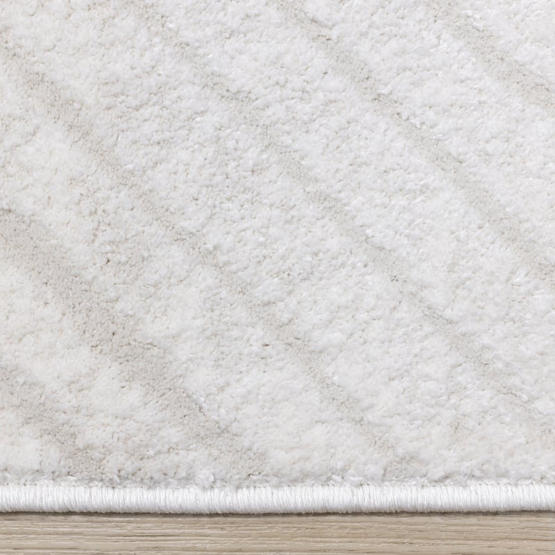 Alpine Rug Co. - Hudson Light Cream Subtle Lines Modern Area Rug
