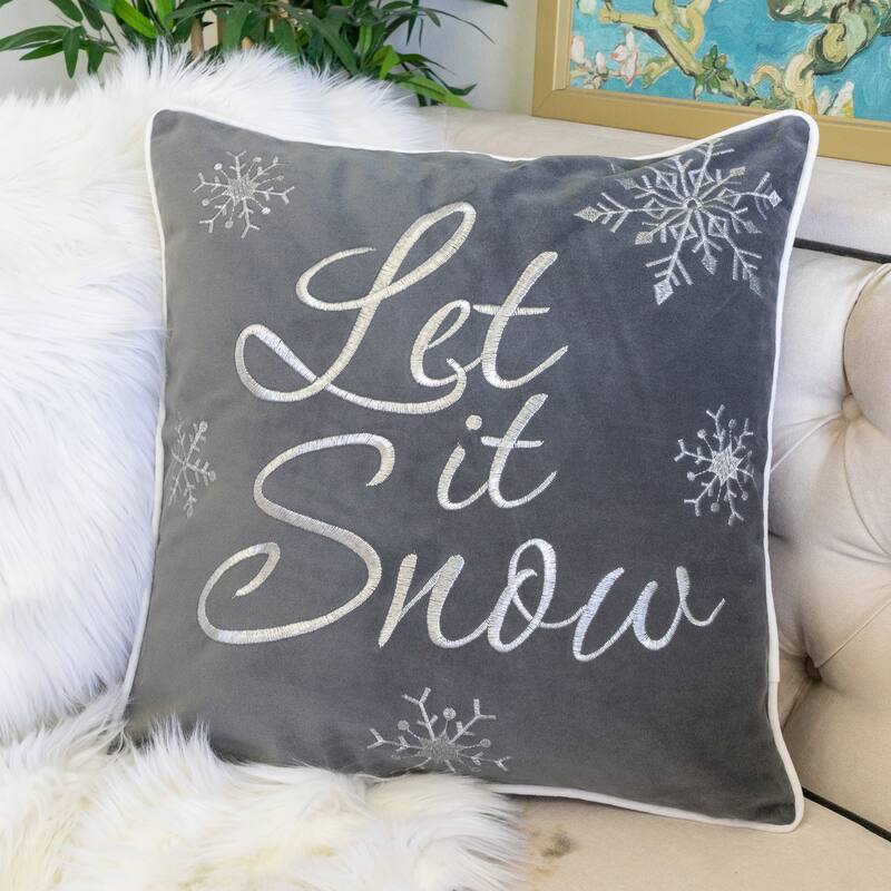 Homey Cozy Embroidery Christmas Holiday Throw Pillow Cover & Insert