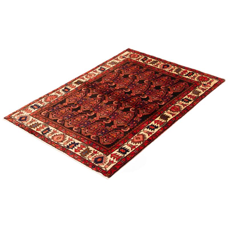 ECARPETGALLERY Hand-knotted Andelz Black Wool Rug - 4'5 x 6'9