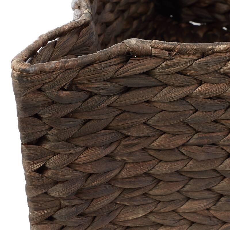 Cat Shaped Storage Basket Organizer Bin for Pet Toys Woven Hyacinth