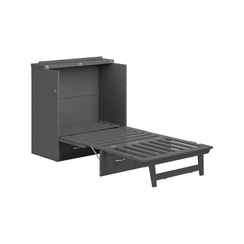 AFI Northfield Murphy Bed Chest with 6" Mattress, Storage Drawer & Built-In Charger