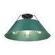 preview thumbnail 2 of 1, Yep by Golden Lighting Orwell 3-light Flush Mount in Matte Black and Pine Green shade