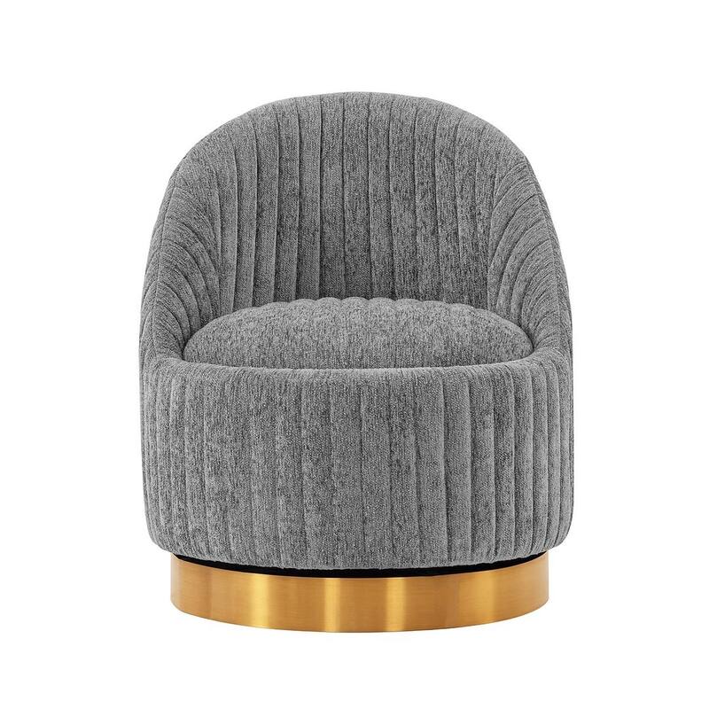 Manhattan Comfort Modern Leela Swivel Boucle Accent Chair - Grey