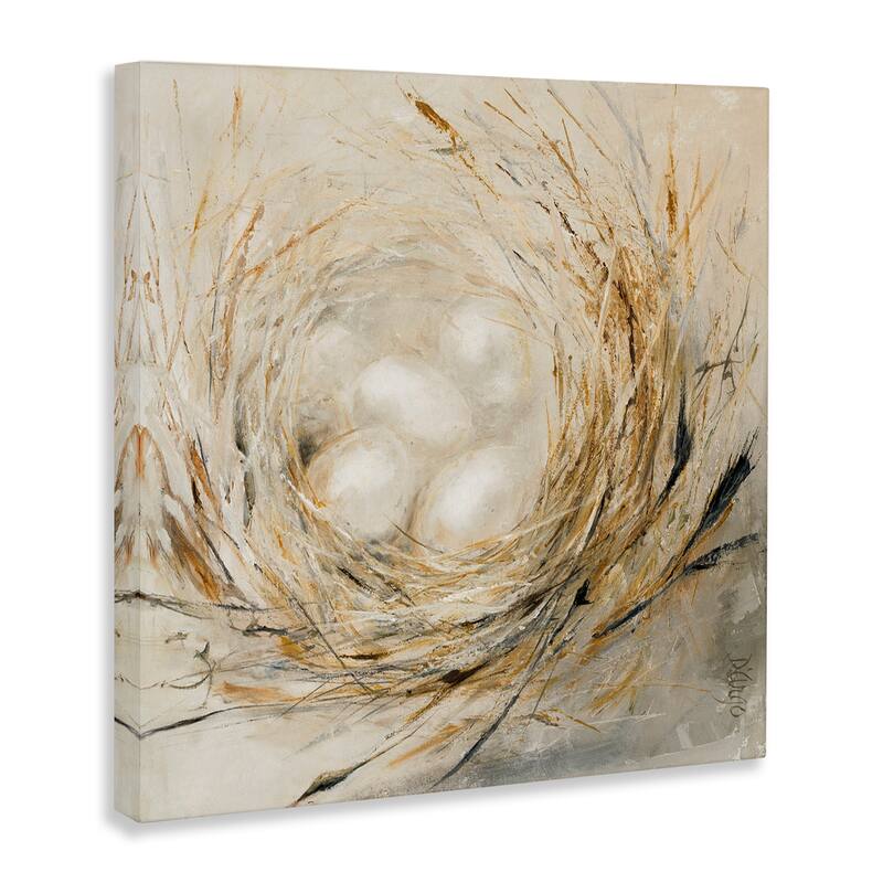 Stupell Abstract Baby Bird Egg Nest Countryside Animals Canvas Wall Art - Multi-Color