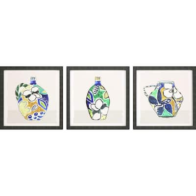Picasso Vase S/3 Framed Art Giclee Under Glass - Blue
