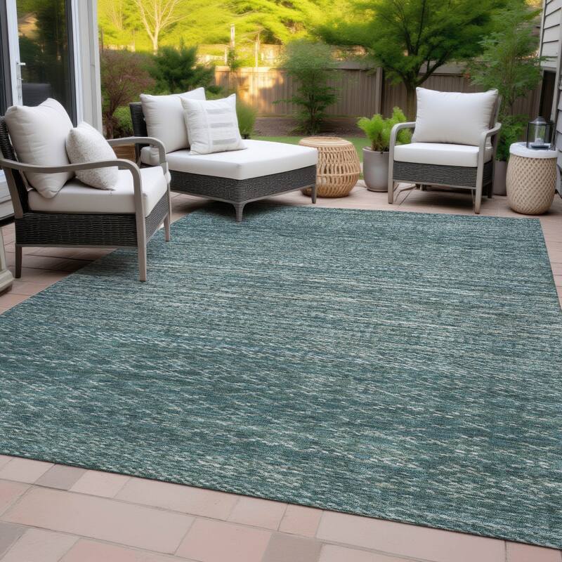 Machine Washable Indoor/Outdoor Modern Trellis Chantille Rug