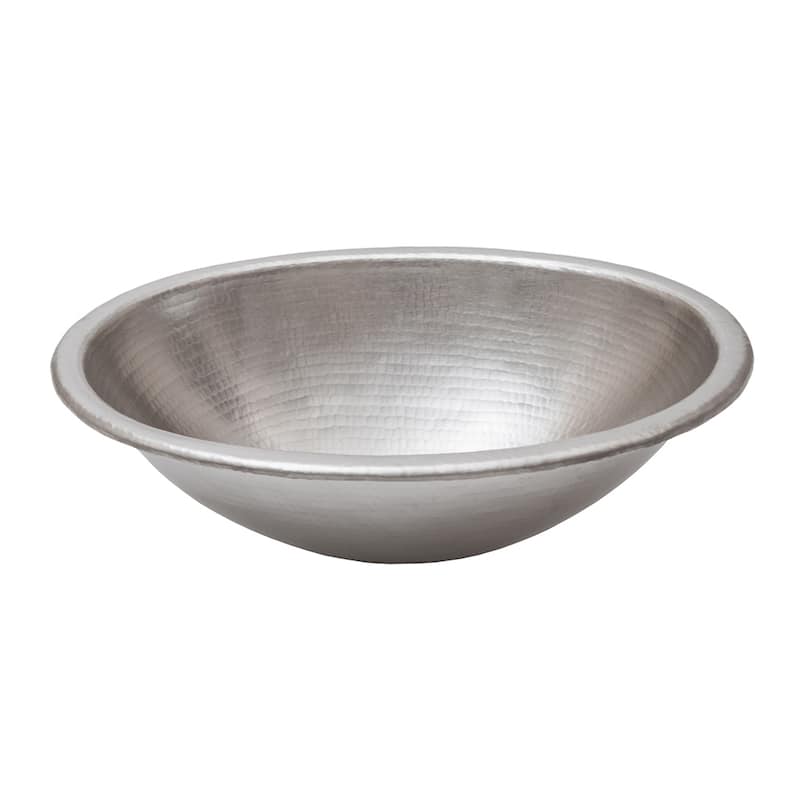 19-in Oval Self Rimming Hammered Copper Nickel Sink (LO19REN)