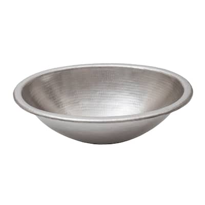 19-in Oval Self Rimming Hammered Copper Nickel Sink (LO19REN)