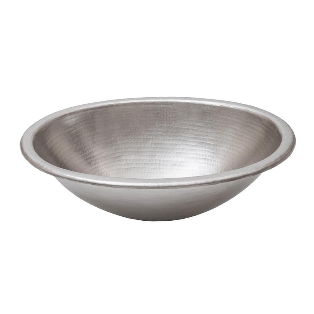19-in Oval Self Rimming Hammered Copper Nickel Sink (LO19REN)