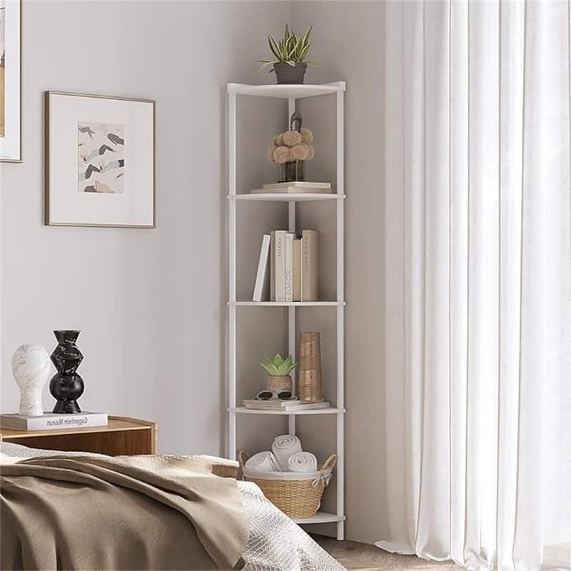 5 Tier Corner Shelf Stand - 12.2"D x 12.2"W x 64.9"H