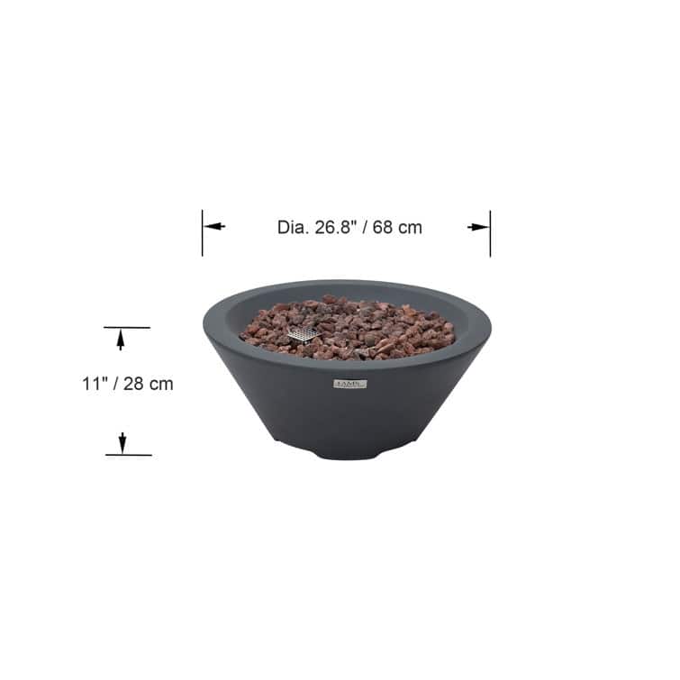 Portland 27" Round Concrete Fire Bowl by AMS Fireplace