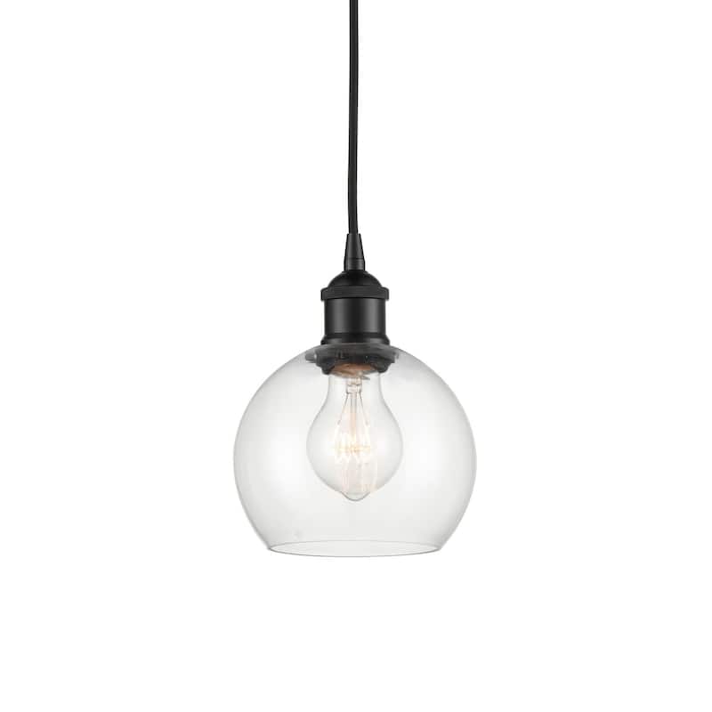 Innovations Lighting 616-1P-9-6 Athens Pendant Athens 6" Wide Mini - Matte Black / Clear