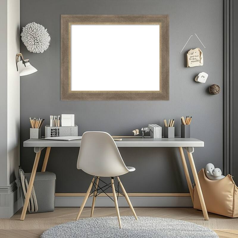 Driftwood Tan Framed Dry Erase Magnetic Board