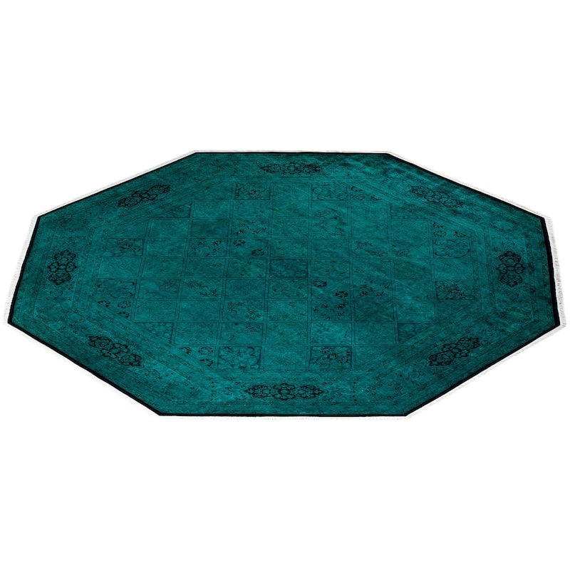 Fine Vibrance, One-of-a-Kind Hand-Knotted Area Rug - Green, 8' 1" x 8' 1" - 8' 1" x 8' 1"