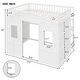 preview thumbnail 96 of 112, Solid Wood House Loft Bed with Window Design and Ladder, Twin/Full Size Playhouse Bed Loft Bed Frame with Guardrail for Kids