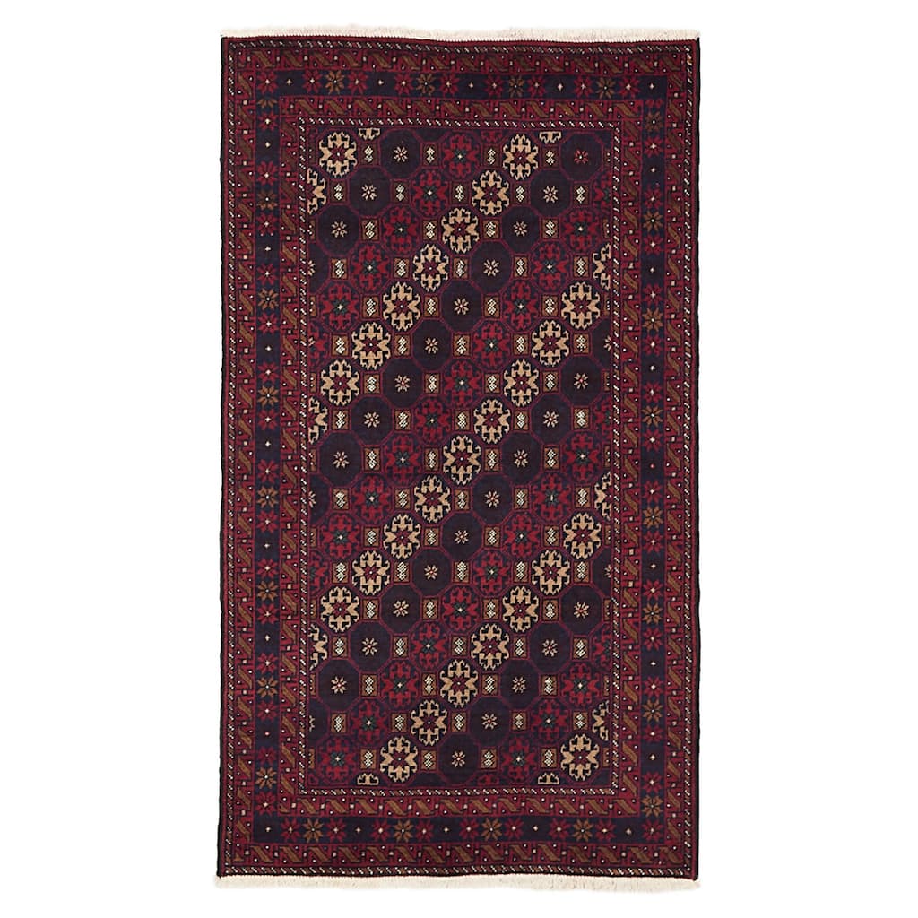 ECARPETGALLERY Hand-knotted Teimani Red Wool Rug - 3'4 x 5'11