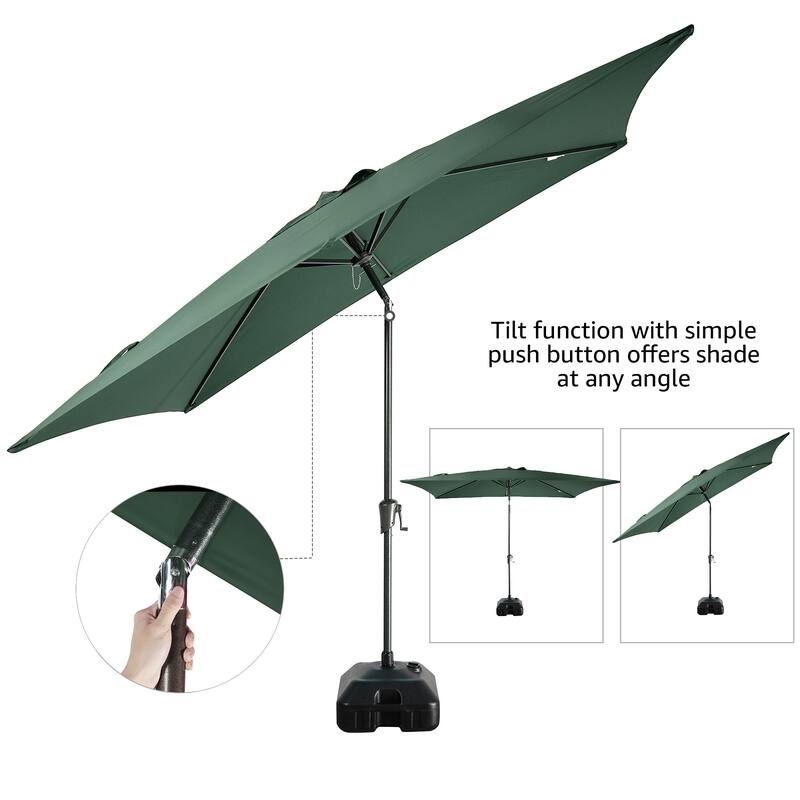 10' x 6.5' Patio Rectangular Market Umbrella with Crank and Tilt