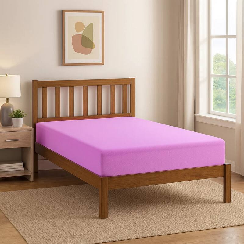 Kin 6 Inch Memory Gel Foam Full Size Mattress, Fire Protection Layer, Pink