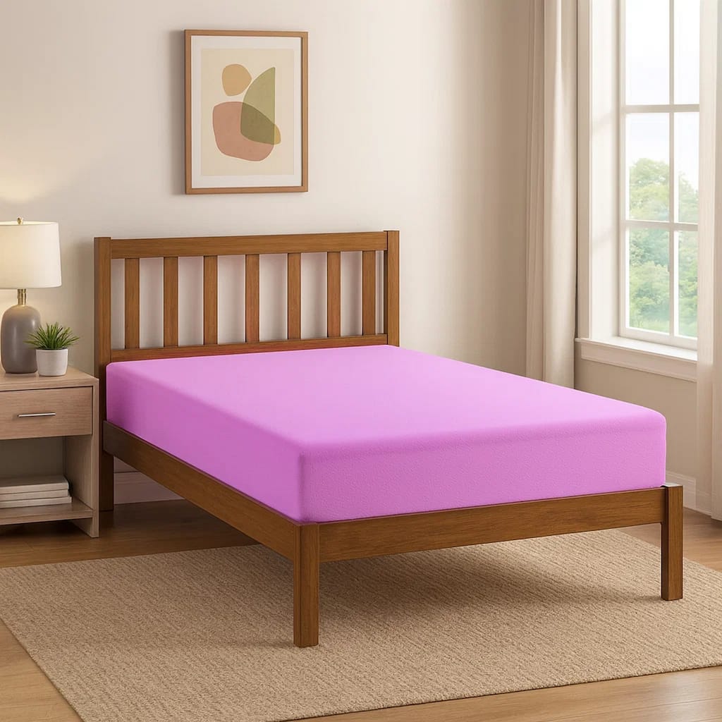 Kin 6 Inch Memory Gel Foam Full Size Mattress, Fire Protection Layer, Pink
