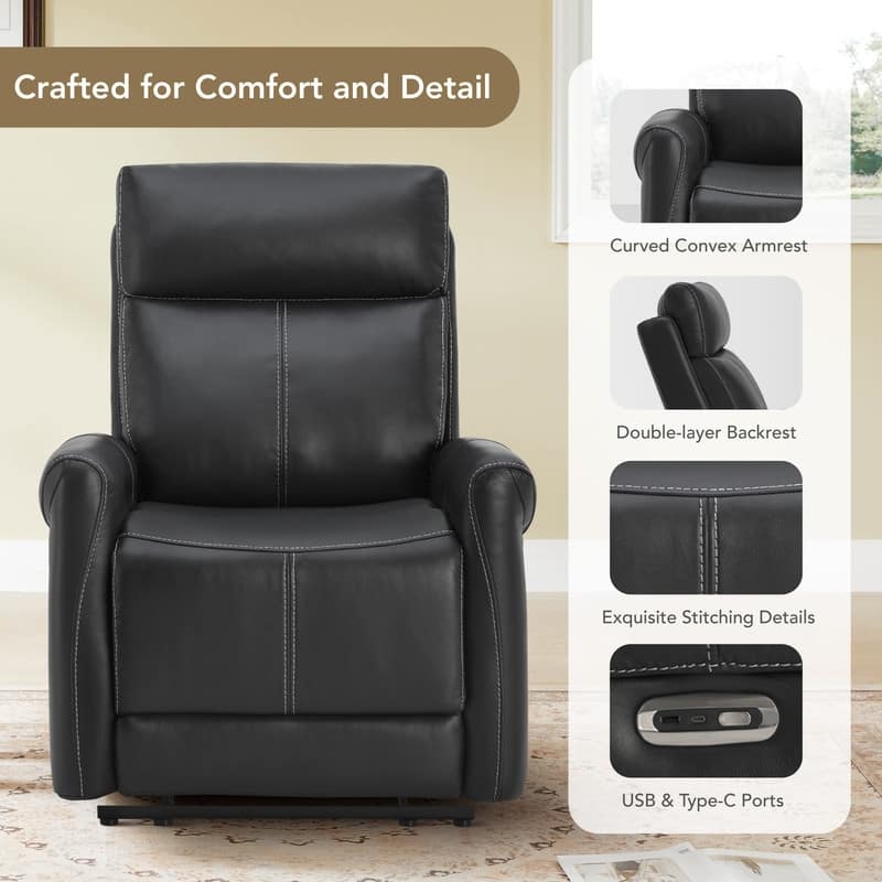 Spruce & Spring Margot Wall Hugger Power Recliner with USB Ports